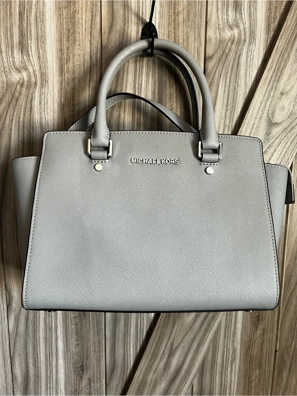 Michael Kors Selma Light Gray Medium Satchel